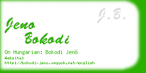 jeno bokodi business card